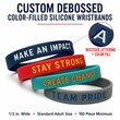 Custom Debossed Color-Filled Silicone Wristbands WB-DBS-CF